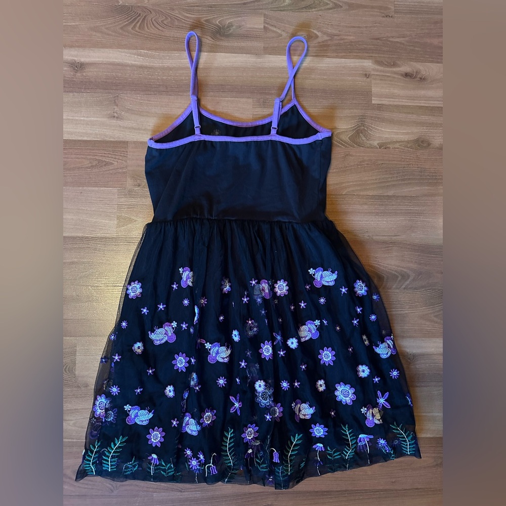 Disney Black and Purple Floral Minnie Mouse Dress - Picture 11 of 12